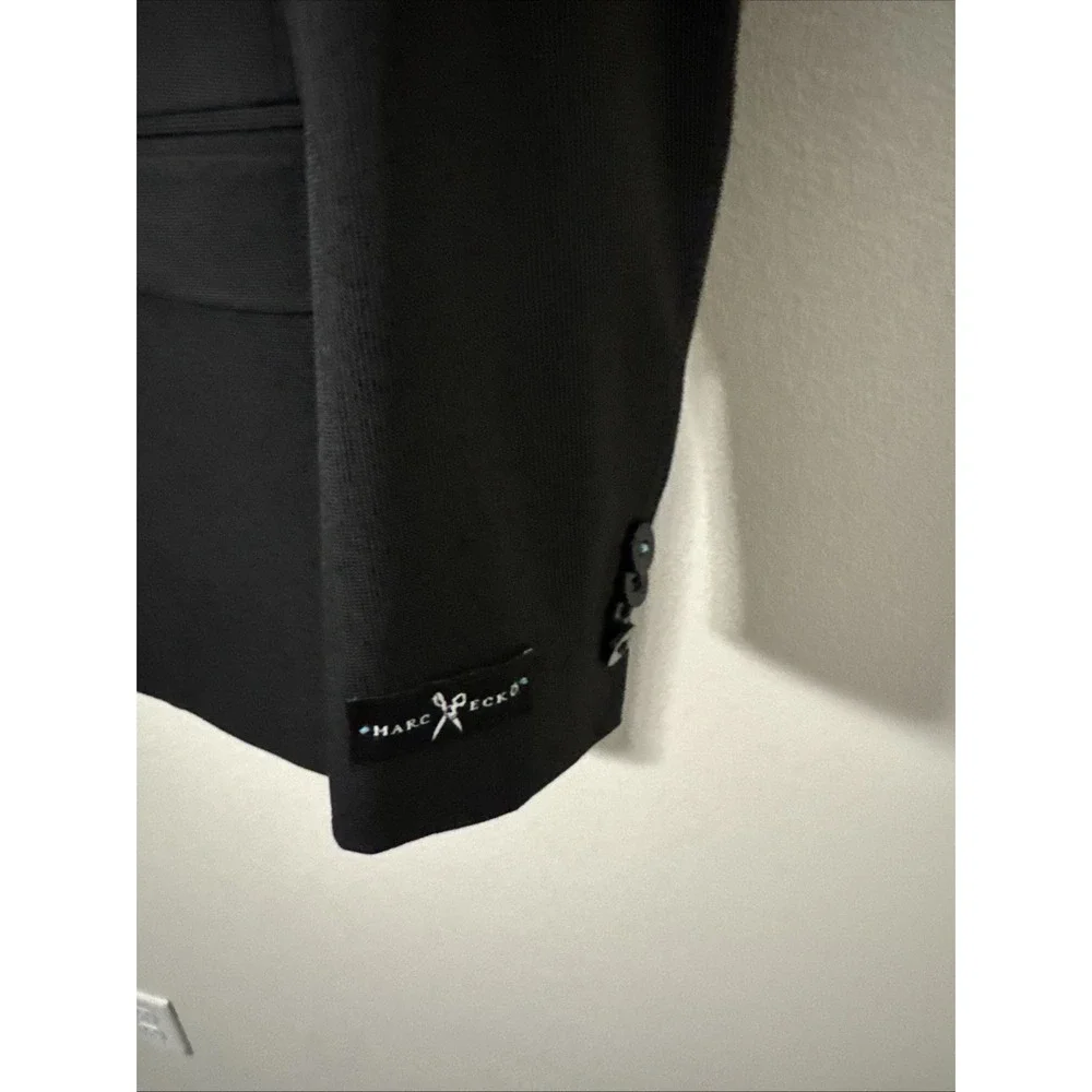 Marc Ecko Black Polyester Rayon Blend Suit Jacket Blazer Y2K size 44R‎